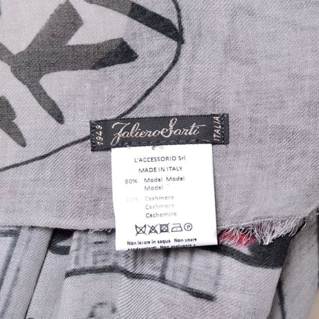 ファリエロサルティ Faliero Sarti Japan大判ストール モダールカシミア グレープリント