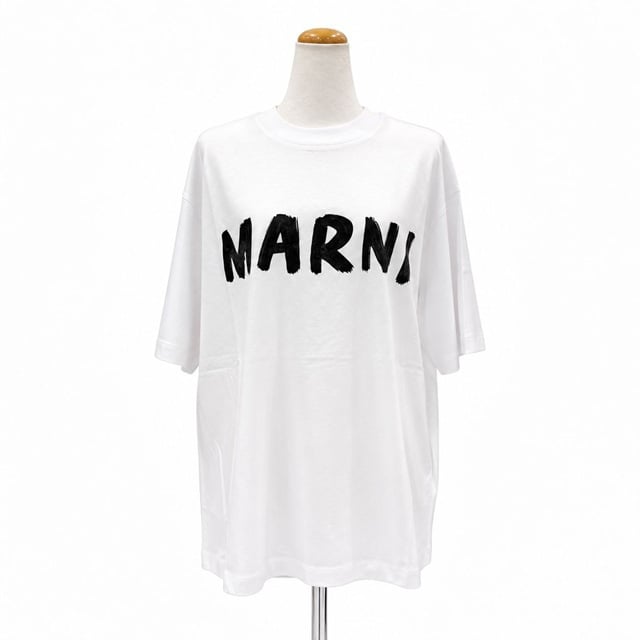 【ママリン】MARNI マルニ ロゴ Tシャツ ホワイト マルニ Marni MARNIロゴ半袖Tシャツ コットン ホワイト 正規取扱