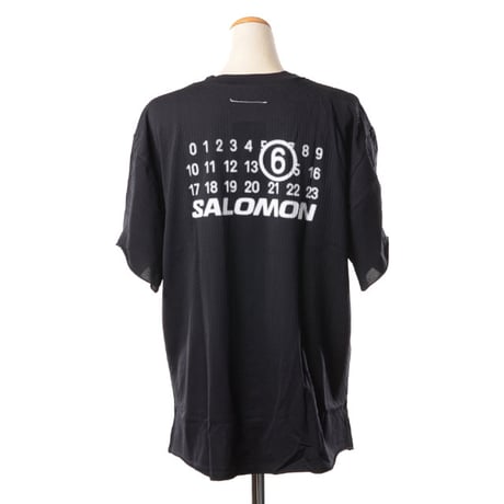 エムエムシックス メゾンマルジェラ MM6 MAISON MARGIELA 両面ロゴ半袖T ナイロン ブラック
