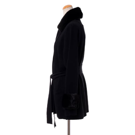 アニオナ AGNONA ミンクファー付きニットジャケット カシミア ブラック