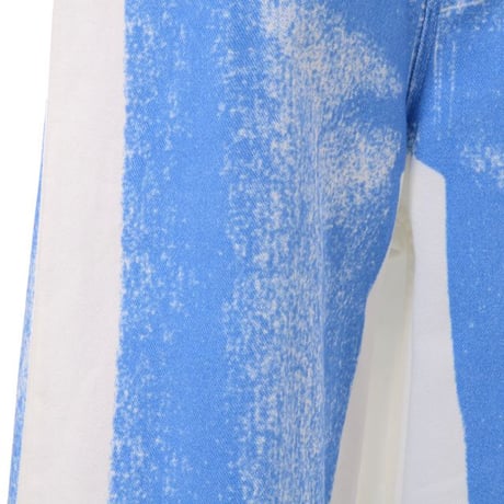 エムエムシックス メゾンマルジェラ MM6 MAISON MARGIELA トロンプイユワイドジーンズ コットン ホワイトブルー