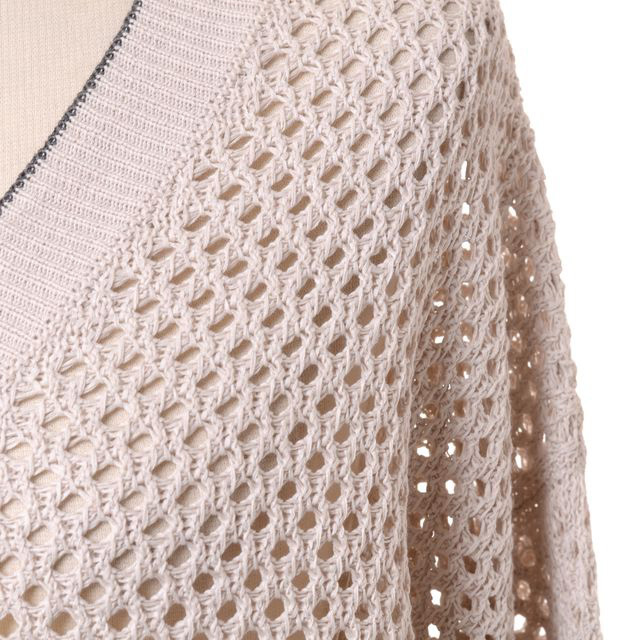ブルネロクチネリ Brunello Cucinelli Vネック透かし編みセーター