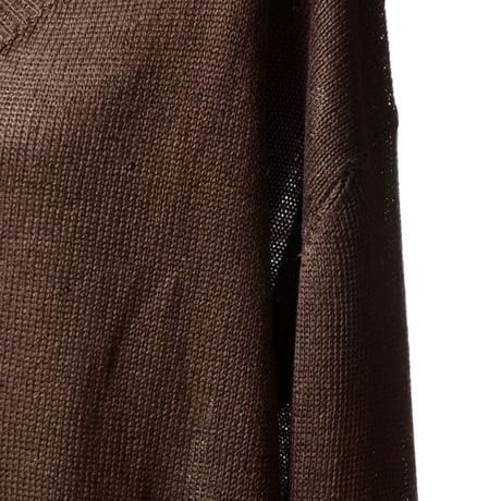 ブルネロクチネリ Brunello Cucinelli Vネックセーター リネンシルク ダークブラウン