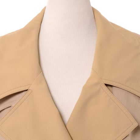 ルメール LEMAIRE ダブル襟ショート丈トレンチ コットンリネン ベージュ