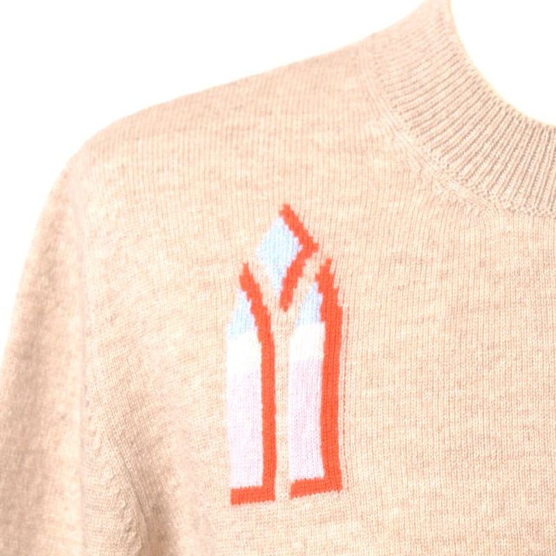 バリー BARRIE 丸襟インターシャカーディガン カシミア ベージュ