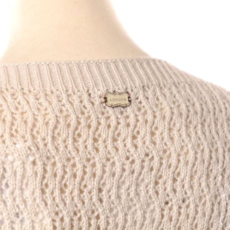 アニオナ AGNONA 透かし編みセーター カシミヤコットン ベージュ