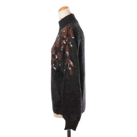 ブルネロクチネリ Brunello Cucinelli ショート丈ハイネックセーター モヘアなど ブラック