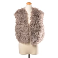 クリスティーナティ Kristina Ti リバーシブルジレ エコファー グレージュ