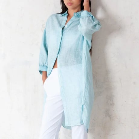 インポートブランド import brand プルマナック PLOUMANAC'H ロングブラウス リネン オリーブ