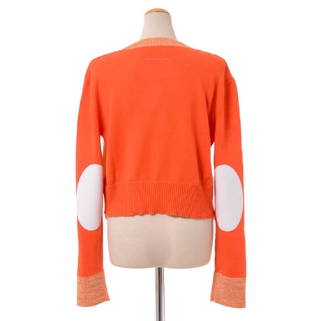 エムエムシックス メゾンマルジェラ MM6 MAISON MARGIELA パッチ付きセーター コットンなど オレンジイエロー