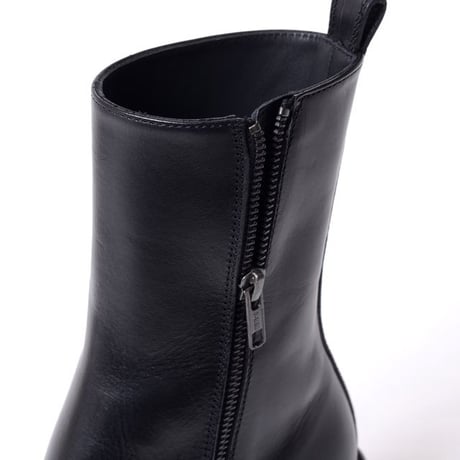 アンドゥムルメステール ann demeulemeester ヒールショートブーツ 牛革 ブラック
