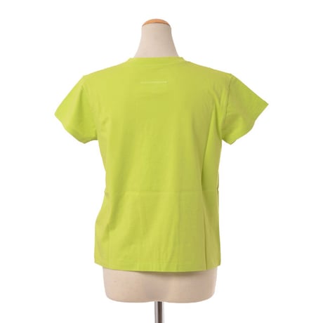 エムエムシックス メゾンマルジェラ MM6 MAISON MARGIELA ロゴ入りTシャツ コットン ネオングリーン