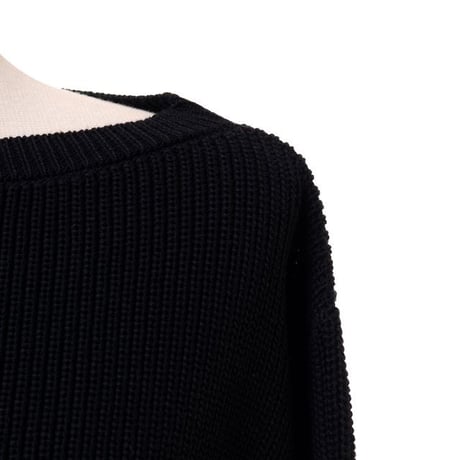 インポートブランド import brand ANNA MOLINARI ボートネックセーター コットンニット ブラック