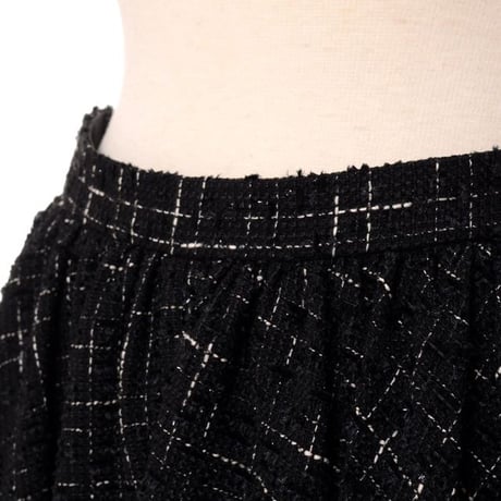 ロシャス ROCHAS ボリュームスカート ツイード ブラック