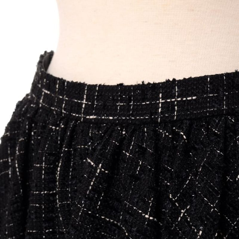 ロシャス ROCHAS ボリュームスカート ツイード ブラック | YOKOAUNTY