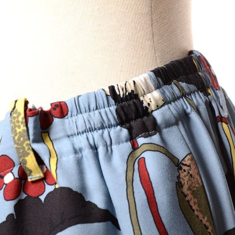 マルニ Marni フラワープリントパンツ エンヴァースサテン ブループリント 正規取扱
