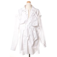 メゾン マルジェラ Maison Margiela ロングドレープシャツ コットン ホワイト 正規取扱