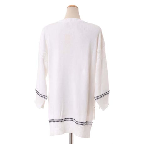 マルニ Marni ラウンドネックロゴ入りセーター コットンニット リリーホワイト