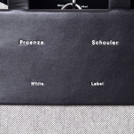 プロエンザスクーラー Proenza Schouler ラージモリストートバッグ キャンバス ホワイトブラック
