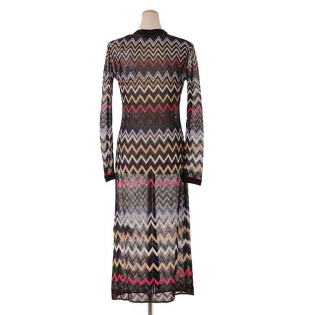 ミッソーニ Missoni ボーダーロングカーディガン レーヨンなど レインボーカラー