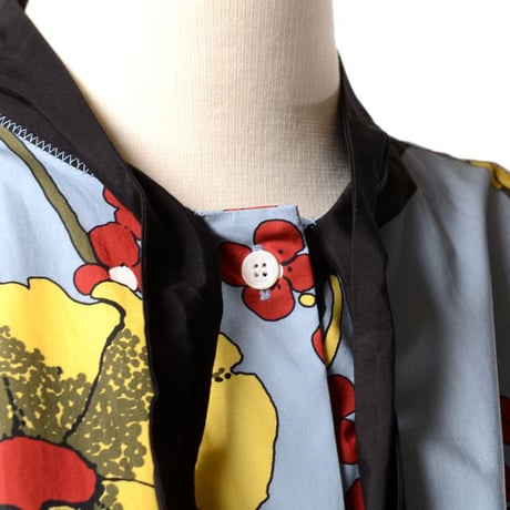 マルニ Marni ラウンドネックフラワープリントドレス コットン ブループリント 正規取扱