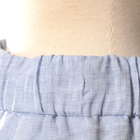 ペゼリコ PESERICO ウエストゴムストレートパンツ 麻 ライトブルー