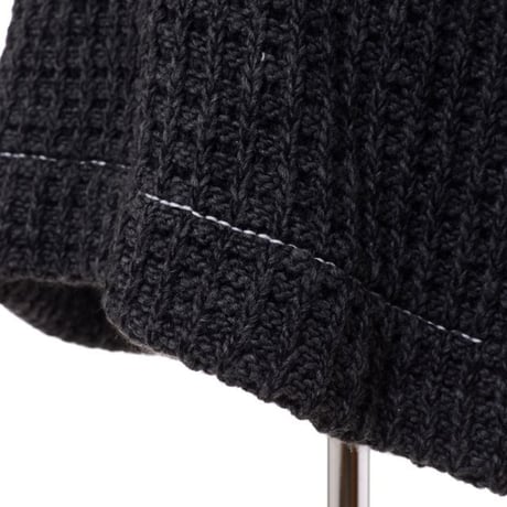 エムエムシックス メゾンマルジェラ MM6 MAISON MARGIELA ワッフルニットノースリーブセーター アクリルミックス ダークグレーメランジ