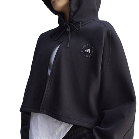 ステラマッカートニー stella mccartney アディダス adidas クロップドパーカー コットン混合 ブラック 正規取扱