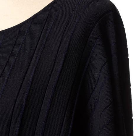 アニオナ AGNONA ラウンドネックセーター シルクコットン ネイビーパープル