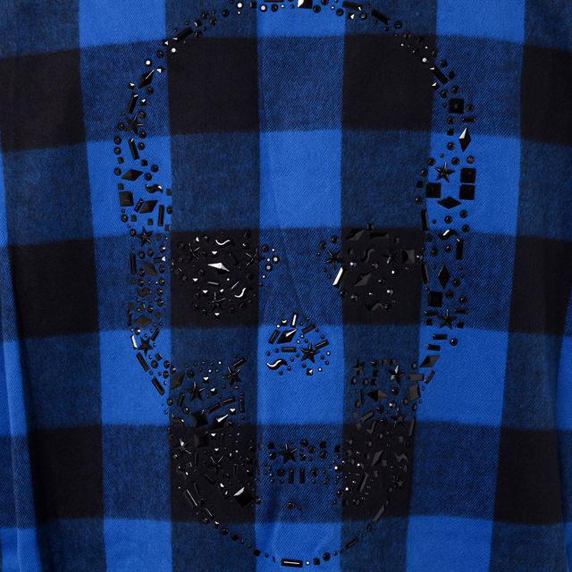 ⭐︎ルシアンペラフィネ⭐︎スカル柄 ⭐︎ネイビー ⭐︎デニム　⭐︎軽量ジャケット ルシアンペラフィネ Lucien Pellat Finet 背中スカルシャツ ネル