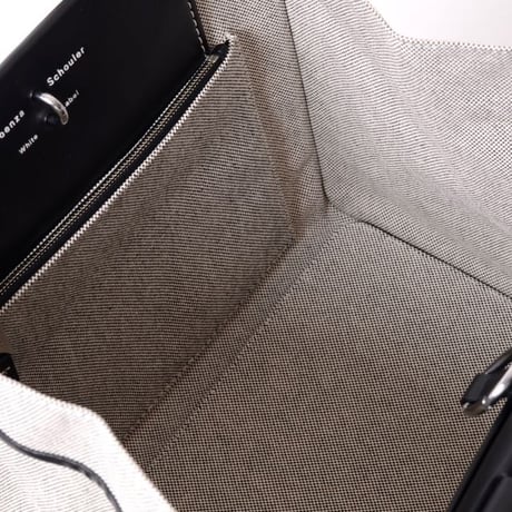 プロエンザスクーラー Proenza Schouler ラージモリスストライプキャンバストートバッグ キャンバス オプティックホワイトブラック