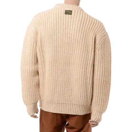 ラフシモンズ RAF SIMONS Bulky pearl ribbed roundneck sweater ウール アイボリー