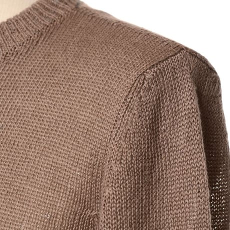 ブルネロクチネリ Brunello Cucinelli 丸襟長袖カーディガン リネンシルク ブラウン