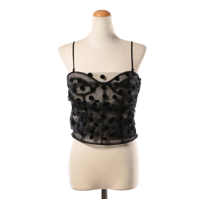 チカ キサダ chika kisada ビスチェ ナイロン ブラックドッド | YOKOAUNTY