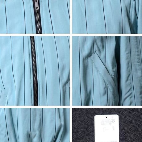 ハイダーアッカーマン Haider Ackermann ストライプMA1ボンバージャケット ミントブルー