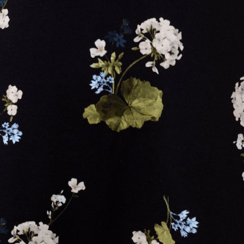 アーデム ERDEM 長袖ワンピース レーヨンジャージー ブラックプリント