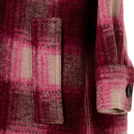 イザベルマラン ISABEL MARANT 襟付きコート フラノ レッドチェック