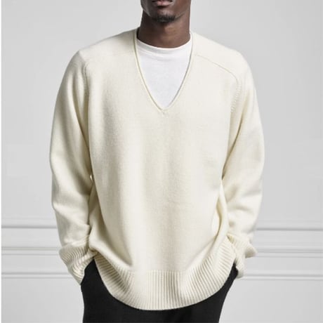 エクストリームカシミヤ extreme cashmere x Ｖネックセーター カシミア クリーム