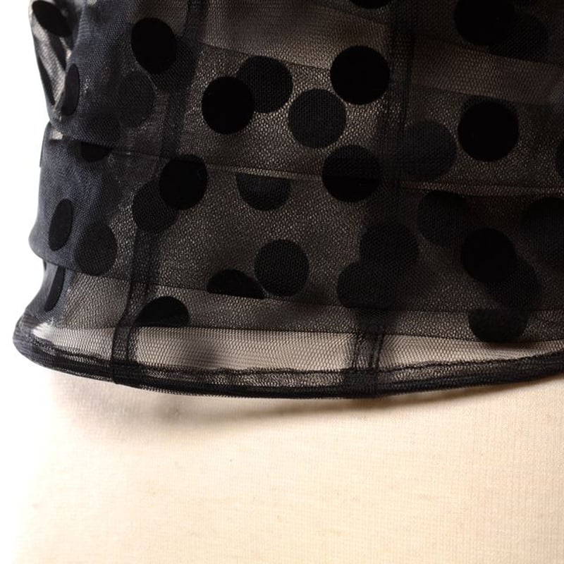 チカ キサダ chika kisada ビスチェ ナイロン ブラックドッド | YOKOAUNTY