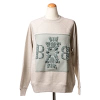 バリー BARRIE ロゴパッチ付きトレーナー コットン部分カシミア グレー