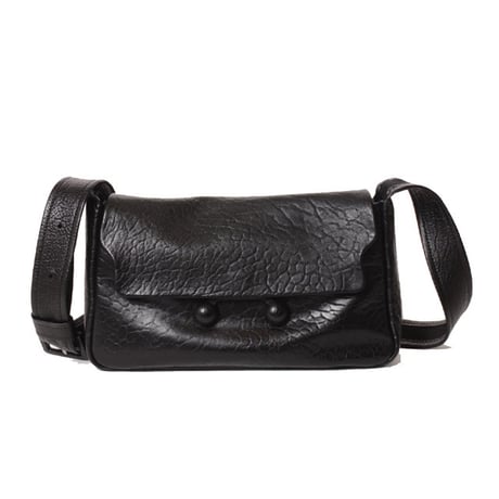 ANN DEMEULEMEESTER スムースレザー ショルダーバック ブラック