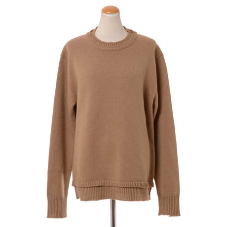 メゾン マルジェラ Maison Margiela エルボーパッチセーター ウールリネン キャメル