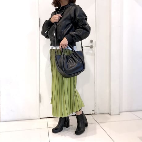 プロエンザスクーラー Proenza Schouler 巾着型ショルダーバッグ スムースレザー ブラック