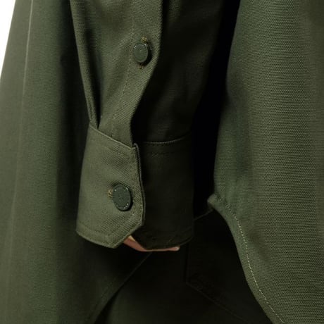 ラフシモンズ RAF SIMONS Oversized denim shirt with R pin in back コットン カーキ