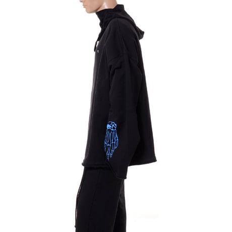 ラフシモンズ RAF SIMONS オーバーサイズドプリンテッドスカーフ コットン ブラック