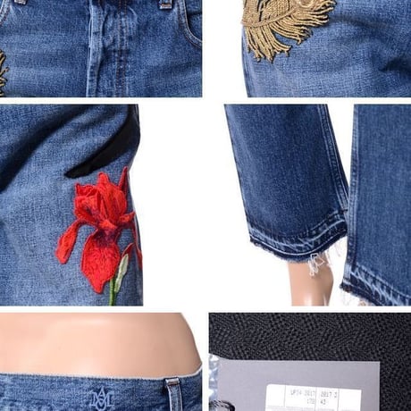 アレキサンダーマックイーン Alexander McQueen ワッペン付きジーンズ ブルー