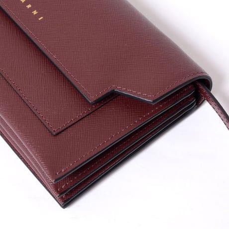 マルニ Marni ベローズウォレット サフィアーノレザー チョコレート