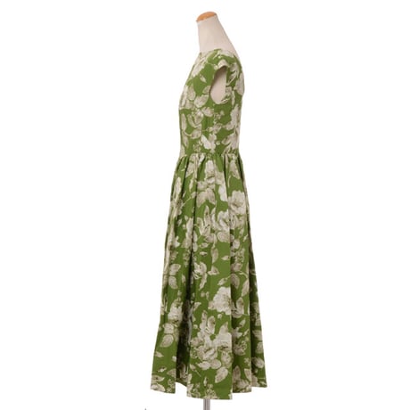 アーデム ERDEM フレンチスリーブドレス コットン ホワイトオリーブ
