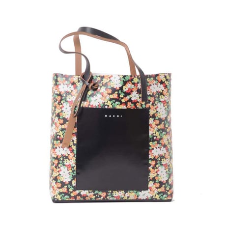 マルニ Marni LOVERS PRAIRIE 中ショッピングバッグ PVC レッドポップドッド