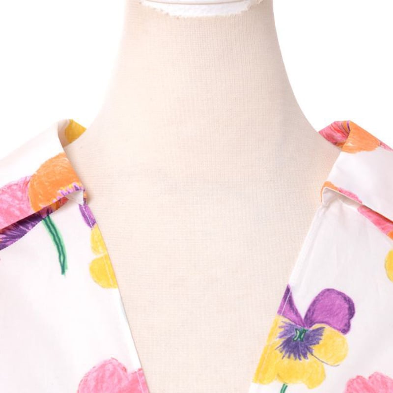 マルニ Marni ポロ風ブラウス コットン パンジープリント